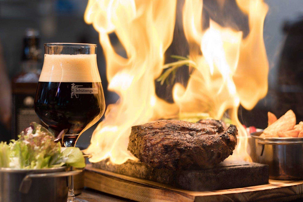 Flame Behind Steak Cider
