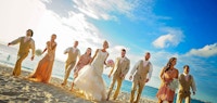 Cayman islands beach wedding party