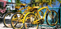 Colourful bikes rack